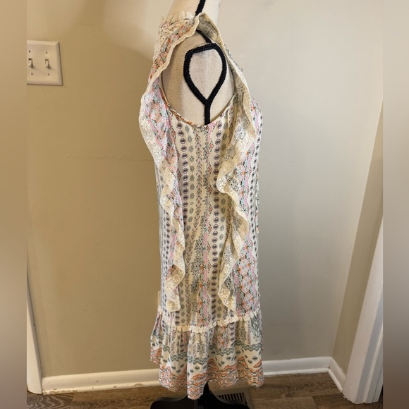 Hiche Boho Southwestern Lace Trim Midi Sheath Dress SZ small - Picture 3 of 10